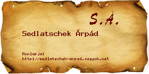 Sedlatschek Árpád névjegykártya