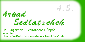 arpad sedlatschek business card